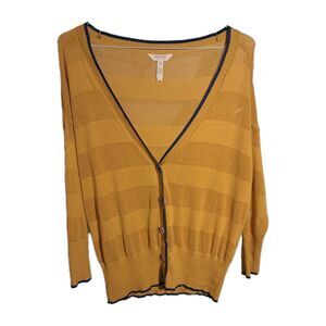 Matilda Jane W/ J. Gaines Mustard Yellow The Last Straw Cardigan Womens Size Med
